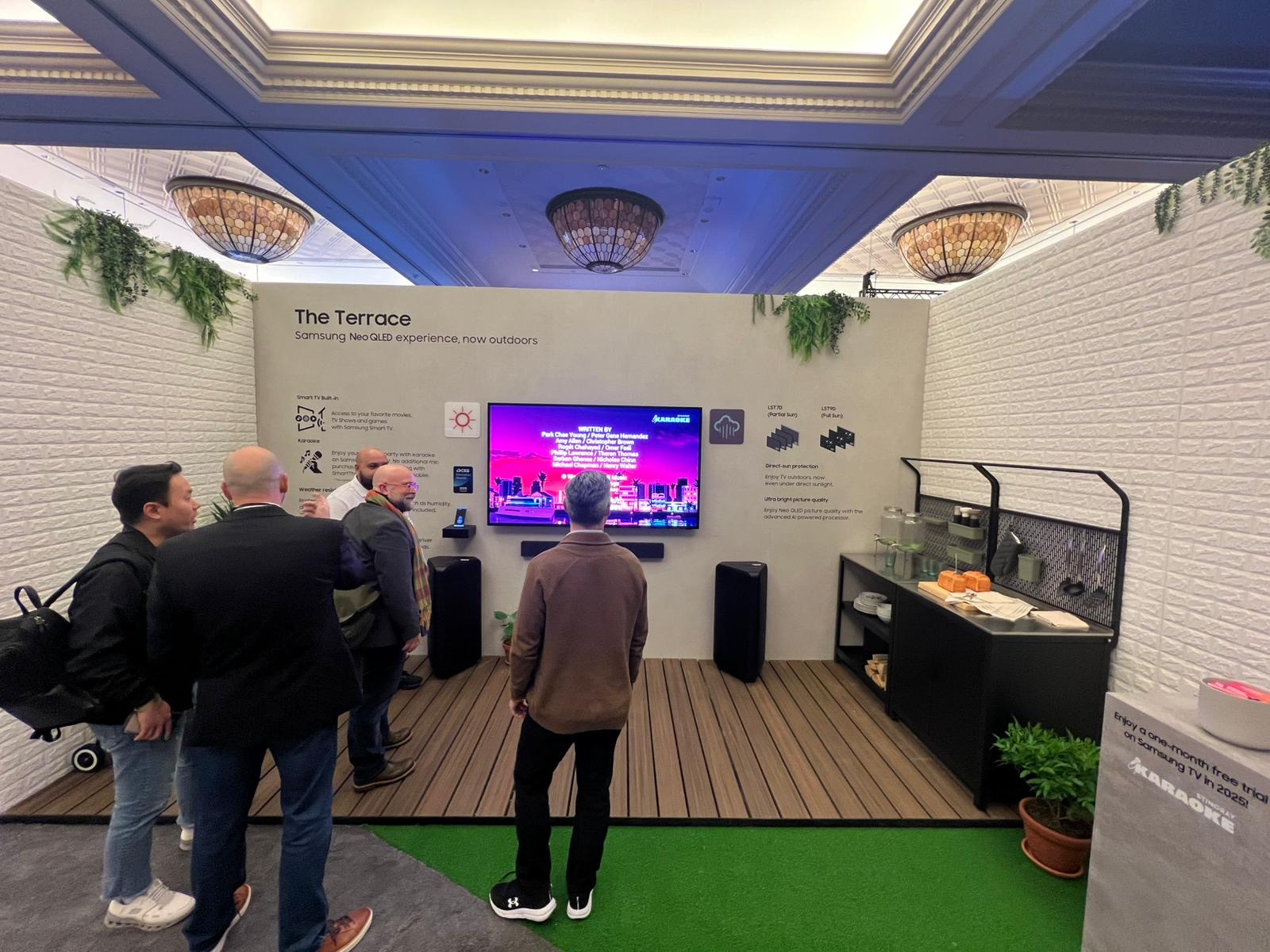 The Stingray Karaoke experience at CES's Samsung booth